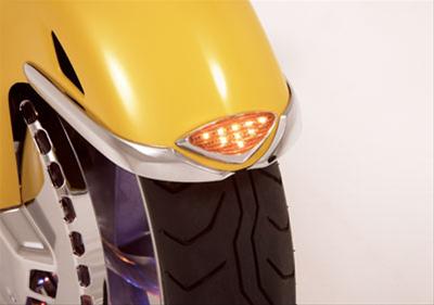 LED Beleuchtung Fender vorn GL1800 Bernstein (amber) Show Chrome